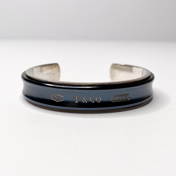 Tiffany & Co. Jewelry - Auth. Tiffany & Co Silver/Black Titanium 1837 Cuff